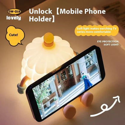 Creative glow, peaceful sleep, small lamp shines with gentle warmth.